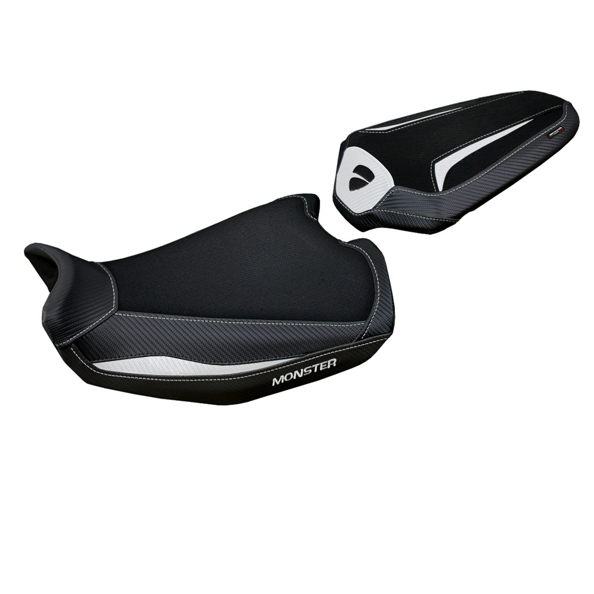 Ducati Monster 937 950 2021-2025 Seat Cover Tappezzeria Italia in White and Black