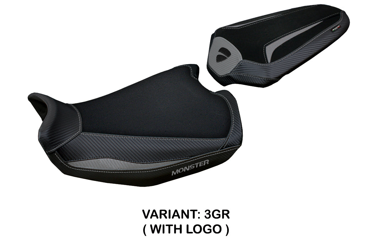 Ducati Monster 937 950 2021-2025 Seat Cover Tappezzeria Italia in Grey and Black