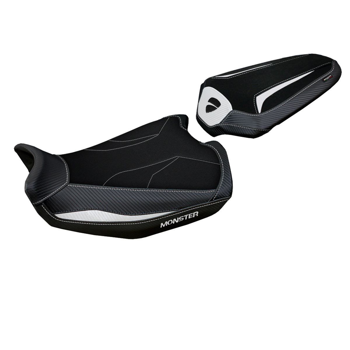 Ducati Monster 937 950 2021-2025 Seat Cover Tappezzeria Italia Comfort in White and Black