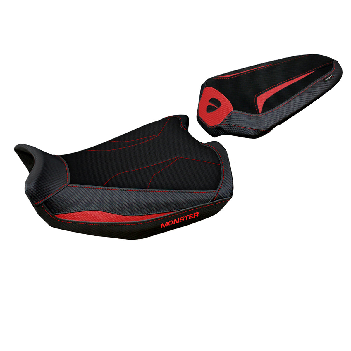 Ducati Monster 937 950 2021-2025 Seat Cover Tappezzeria Italia Comfort in Red and Black