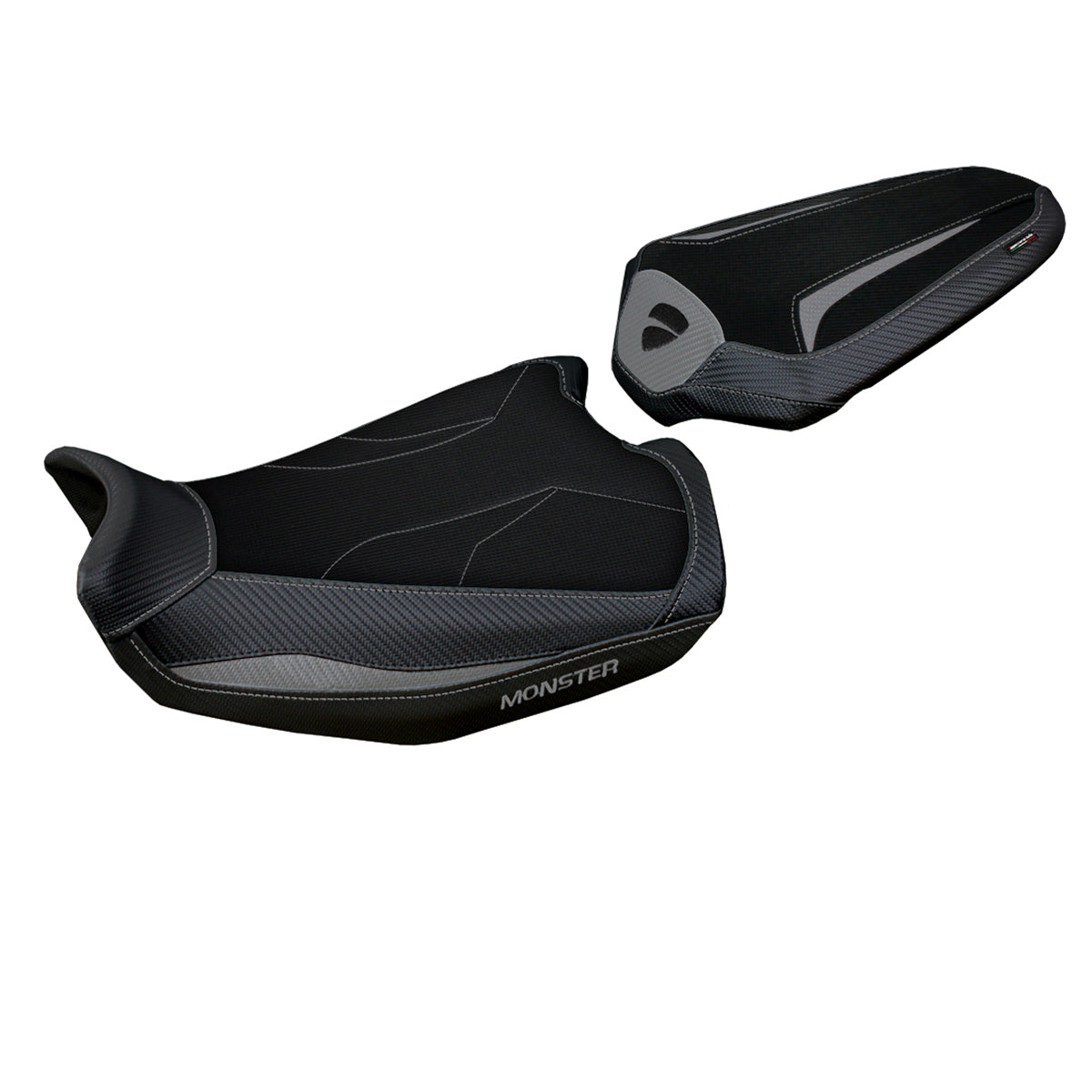Ducati Monster 937 950 2021-2025 Seat Cover Tappezzeria Italia Comfort in Grey and Black