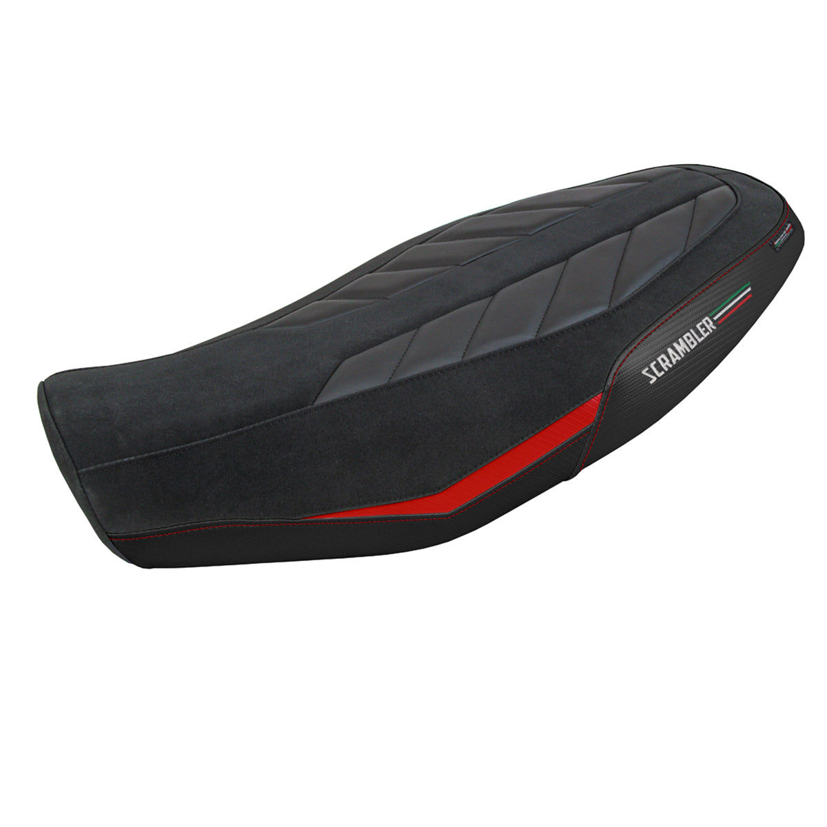 Ducati Scrambler 800 2023-2025 Seat Cover Tappezzeria Italia Comfort in Velvet Red and Black