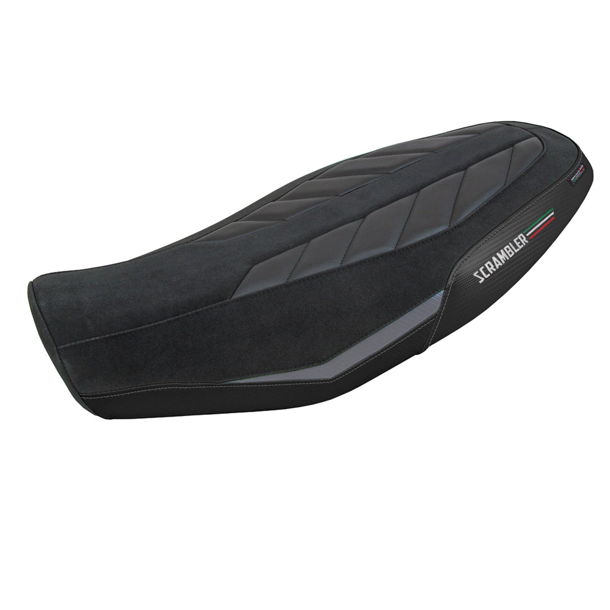 Ducati Scrambler 800 2023-2025 Seat Cover Tappezzeria Italia Comfort in Velvet Grey and Black