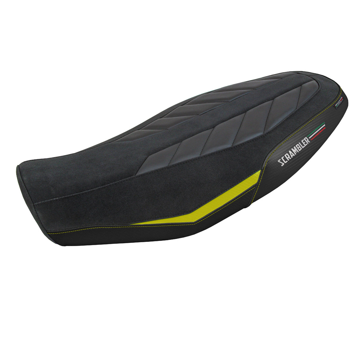 Ducati Scrambler 800 2023-2025 Seat Cover Tappezzeria Italia Comfort in Velvet Yellow and Black
