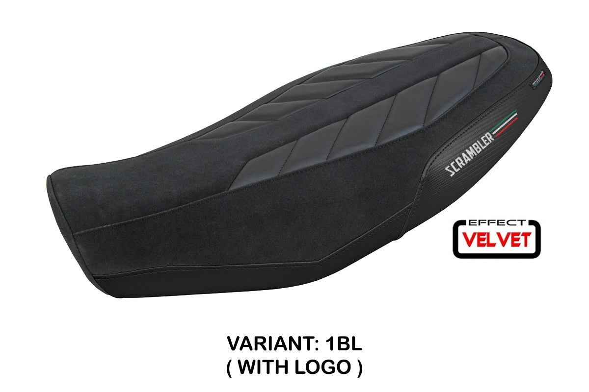 Ducati Scrambler 800 2023-2025 Seat Cover Tappezzeria Italia in Velvet Look Black