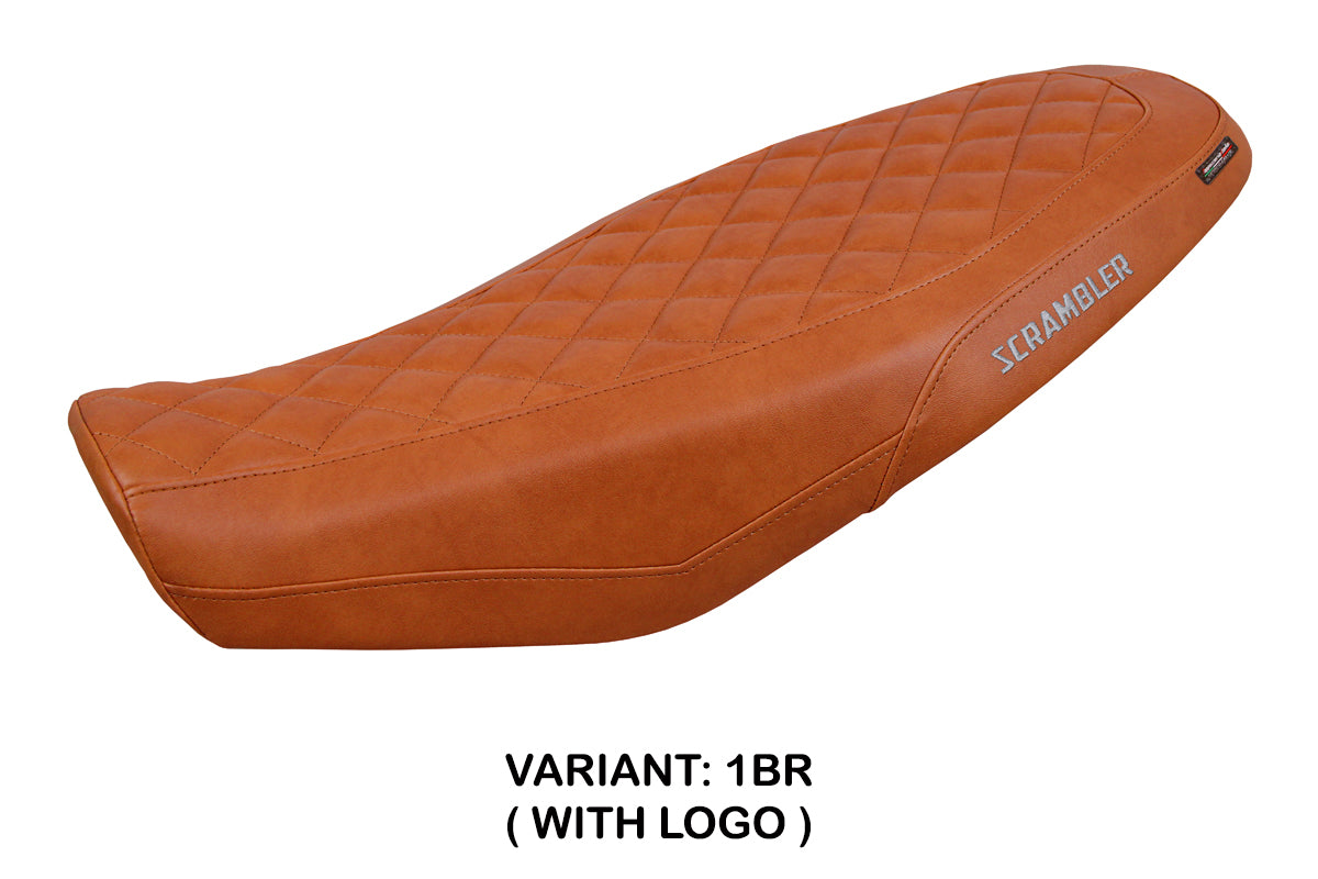 Ducati Scrambler 800 2023-2025 Seat Cover Tappezzeria Italia in Brown Leather Look Diamond