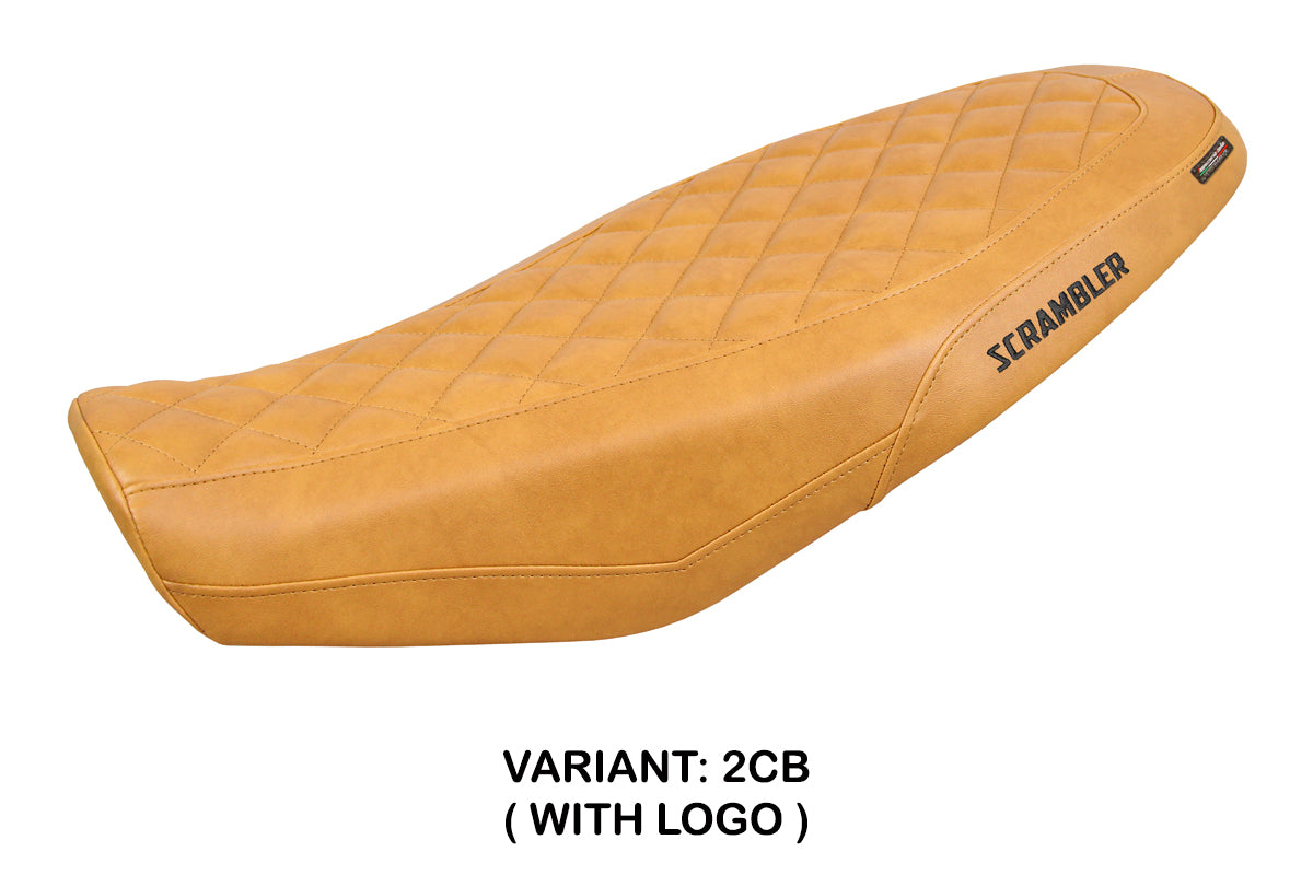 Ducati Scrambler 800 2023-2025 Seat Cover Tappezzeria Italia in Camel Leather Look Diamond