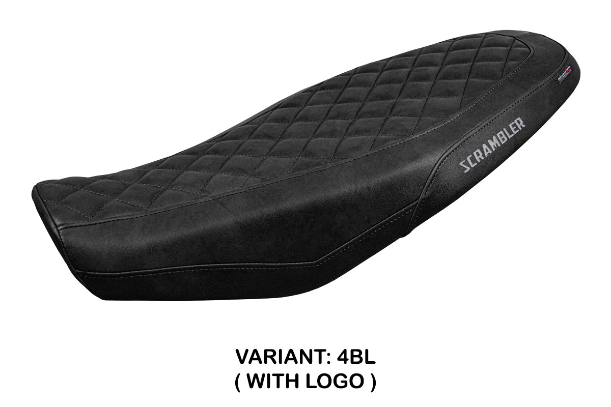 Ducati Scrambler 800 2023-2025 Seat Cover Tappezzeria Italia in Black Leather Look Diamond