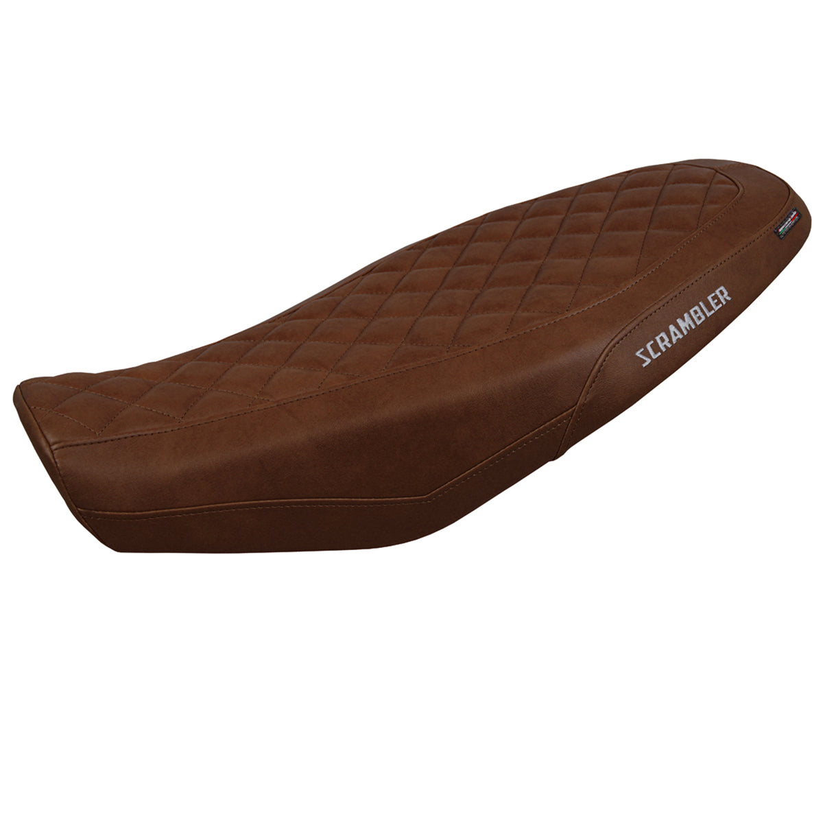 Ducati Scrambler 800 2023-2025 Seat Cover Tappezzeria Italia in Dark Brown Leather Look Diamond