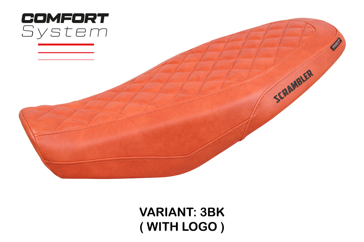 Ducati Scrambler 800 2023-2025 Seat Cover Tappezzeria Italia Comfort in Brick Leather Diamond