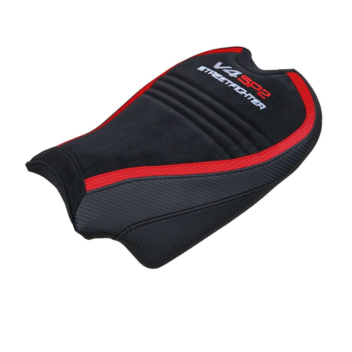 Ducati Streetfighter V4 SP2 2020-2024 Seat Cover Tappezzeria Italia in Velvet Red and Black SE