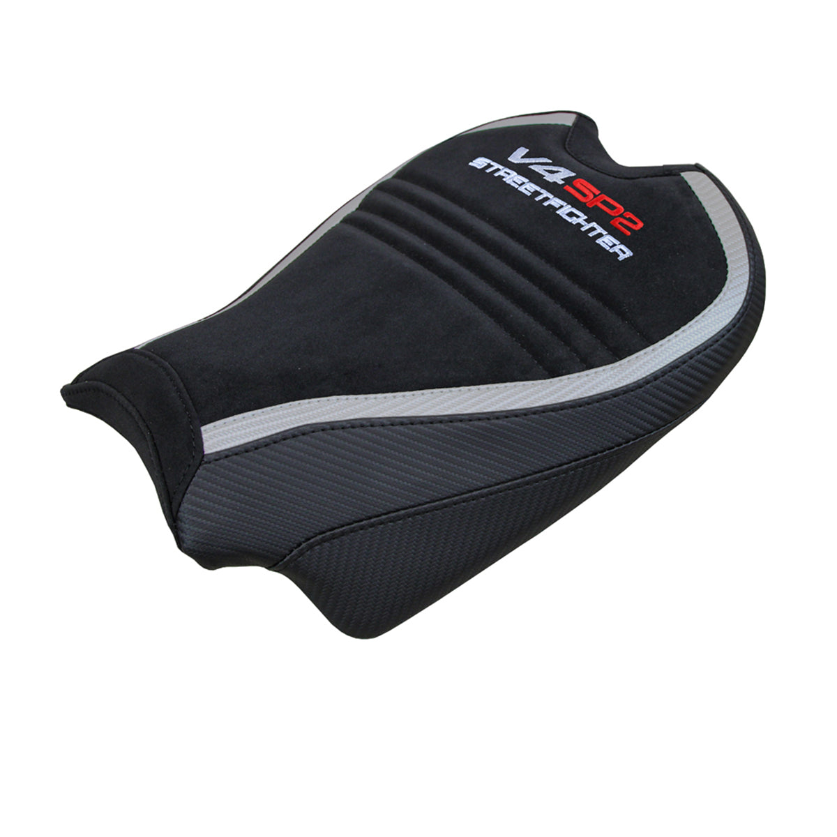 Ducati Streetfighter V4 SP2 2020-2024 Seat Cover Tappezzeria Italia in Velvet Silver and Black