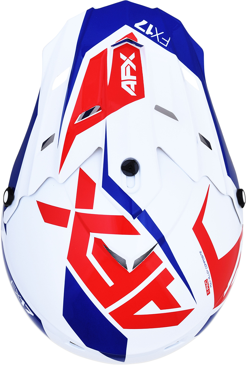 AFX FX-17 Motorcycle Helmet - Aced - Red/White/Blue - Large 0110-6481