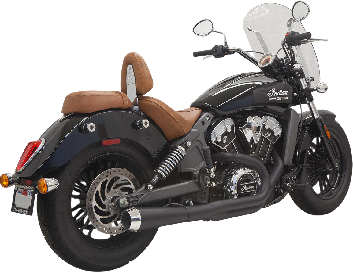 BASSANI XHAUST 2:1 Exhaust - Black - Short -Indian Scout 2015-2021 8S12JB
