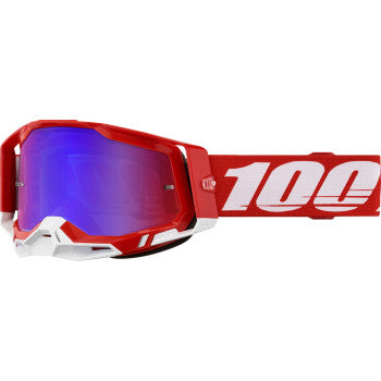 100% Racecraft 2 Goggles - Red - Red Blue Mirror 50010-00038