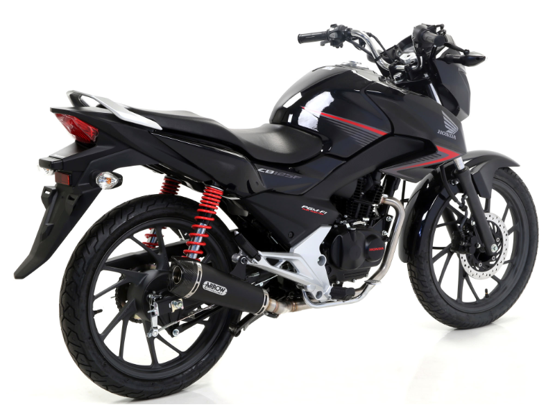 Arrow Hondacb125f'15/16 Homol.X-Kone Nichrom Silencer Carbon End Cap+Steel Link Pipe For Arrow Collector And Link Pipe 51514xkn