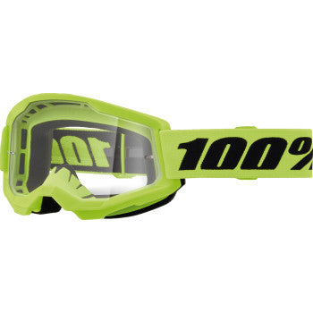 100% Strata 2 Junior Goggles - Neon Yellow - Clear 50031-00010