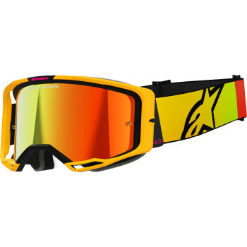 ALPINESTARS Goggles Vision 8 Goggles - Corp - Yellow/Pink - Red Mirror 5101625-5023