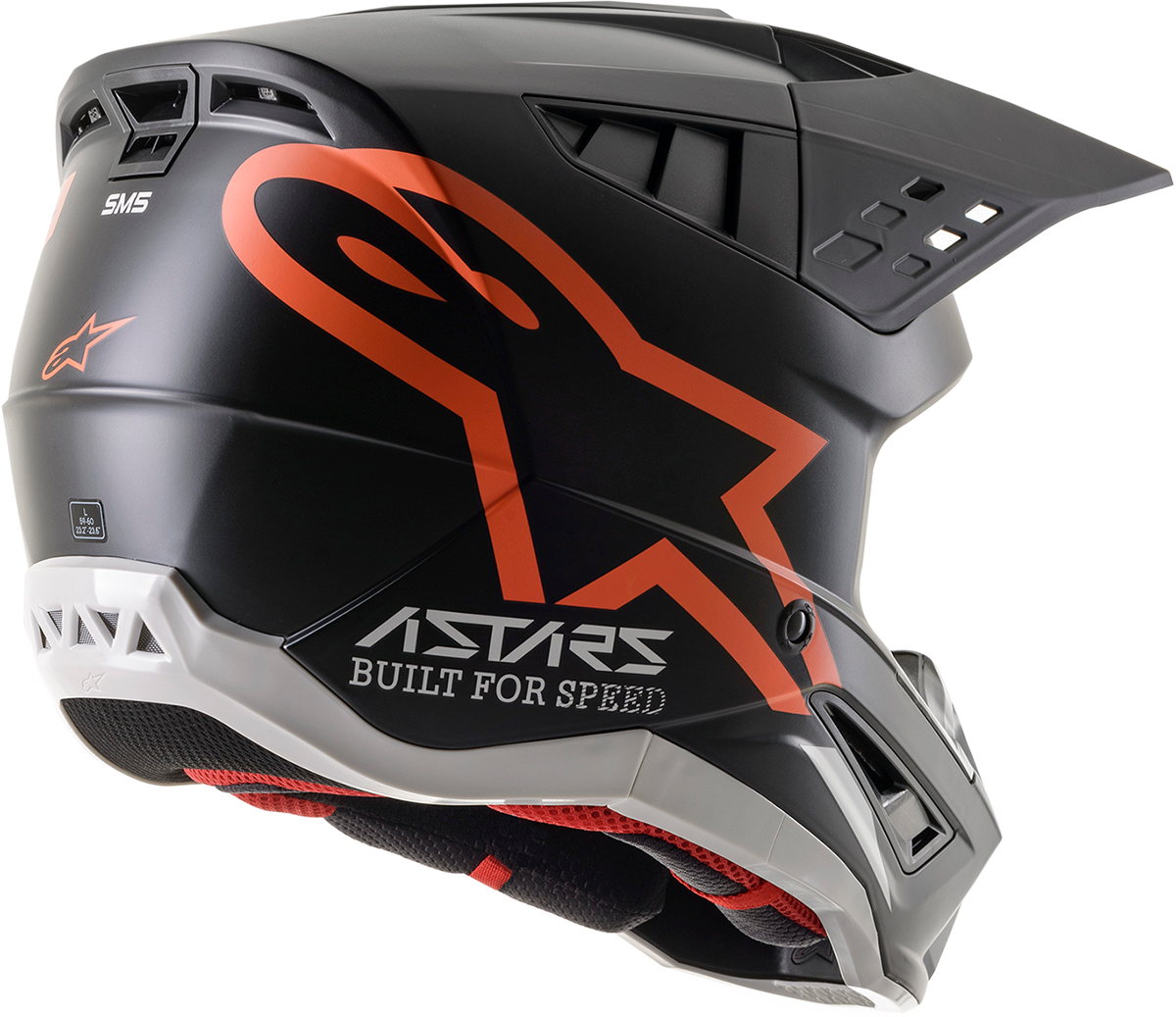 ALPINESTARS SM5 Motorcycle Helmet - Compass - Matte Black/Orange Fluo - 2XL 8303321-1149-2X