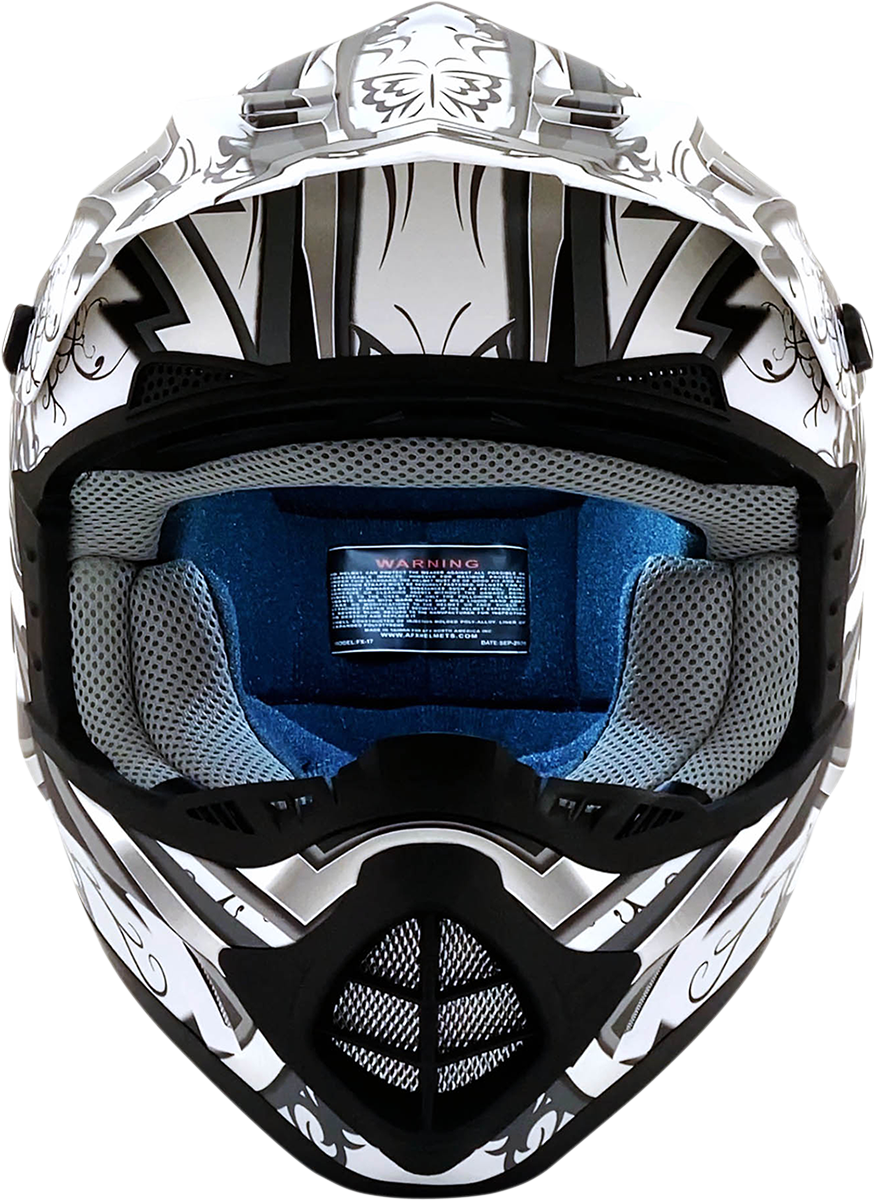 AFX FX-17 Motorcycle Helmet - Butterfly - Matte White - Medium 0110-7128
