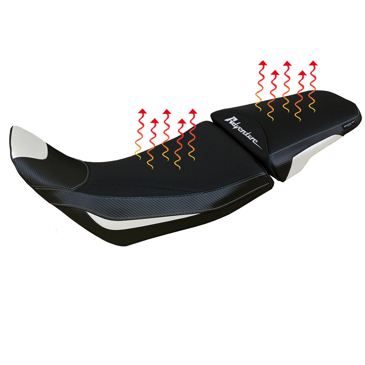 Honda Africa Twin Adv Sport 1100 2020-2024 Comfort Heat Seat Cover Tappezzeria Italia in White