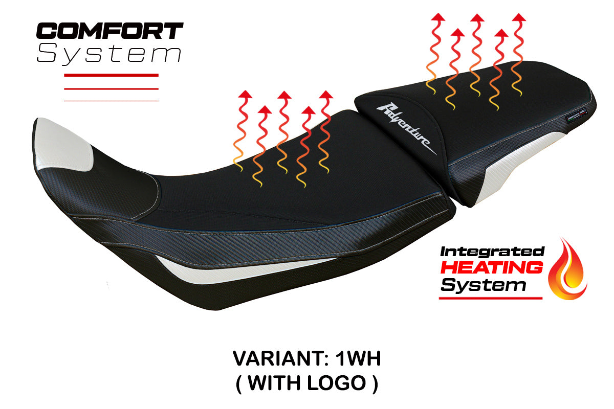 Honda Africa Twin 1100 2020-2024 Comfort Heated Seat Cover Tappezzeria Italia in White