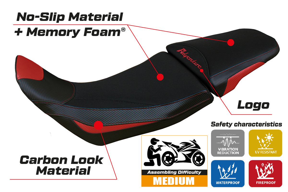 Honda Africa Twin 1100 2020-2024 Comfort Heated Seat Cover Tappezzeria Italia in Red