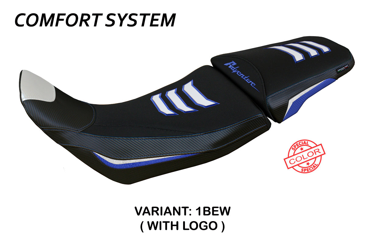 Honda Africa Twin 1100 2020-2024 Seat Cover Tappezzeria Italia Comfort in Blue and White SE
