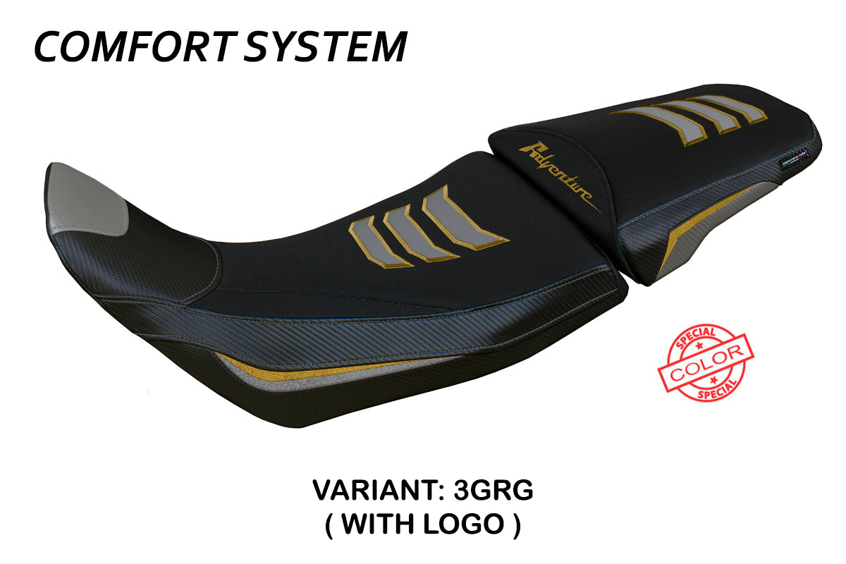 Honda Africa Twin 1100 2020-2024 Seat Cover Tappezzeria Italia Comfort in Grey and Gold SE