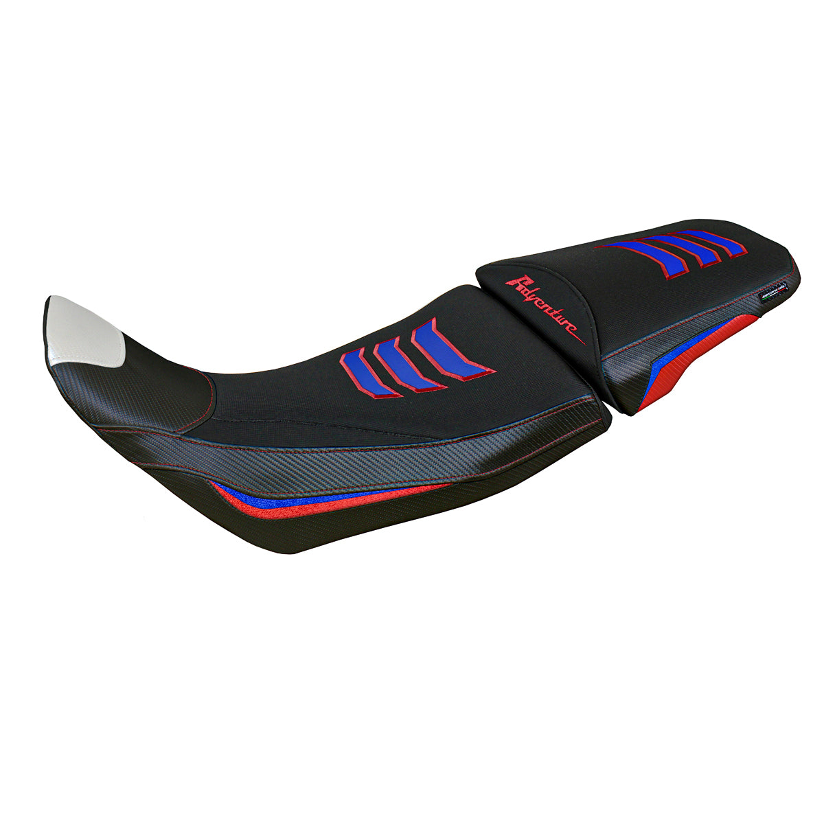 Honda Africa Twin 1100 2020-2024 Seat Cover Tappezzeria Italia Comfort in White, Red and Blue S