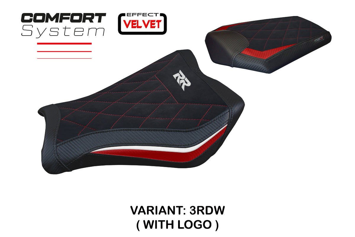 Honda CBR1000RR 2008-2016 Seat Cover Tappezzeria Italia Comfort in Red and White Diamond