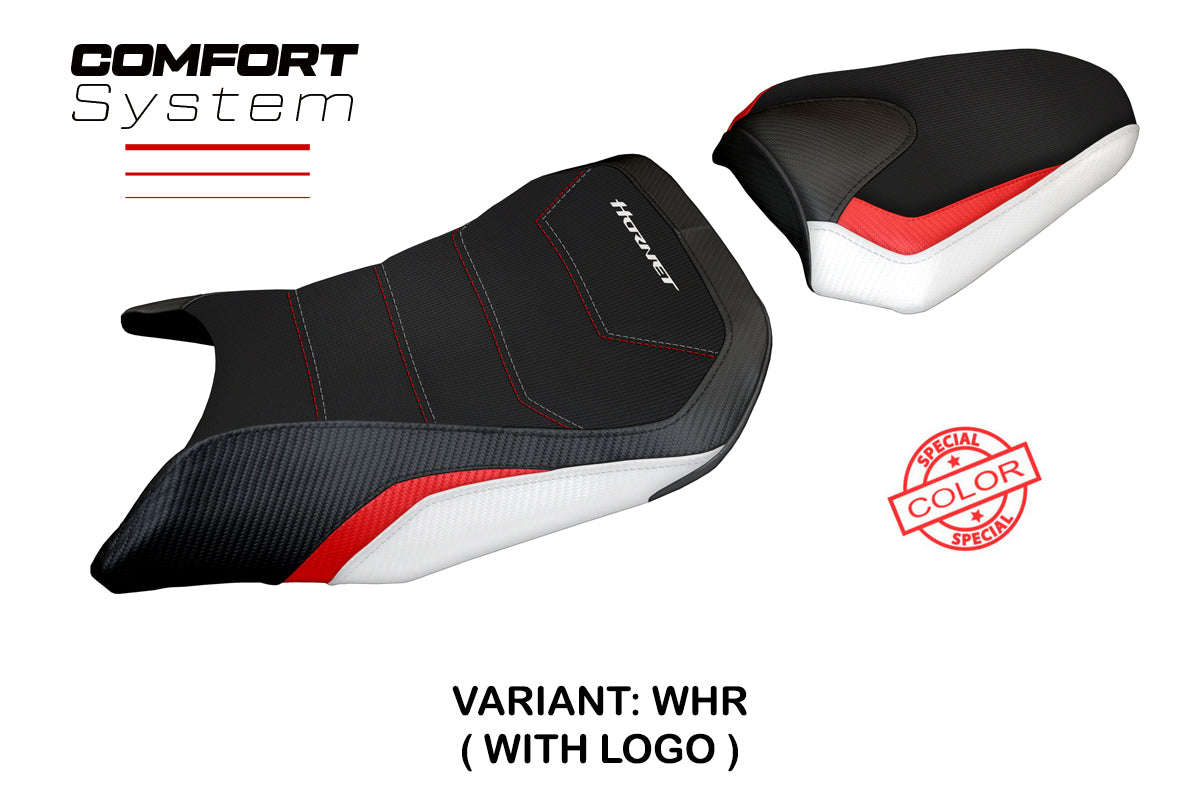 Honda CB500 Hornet 2024-2025 Seat Cover Tappezzeria Italia Comfort White Red and Black