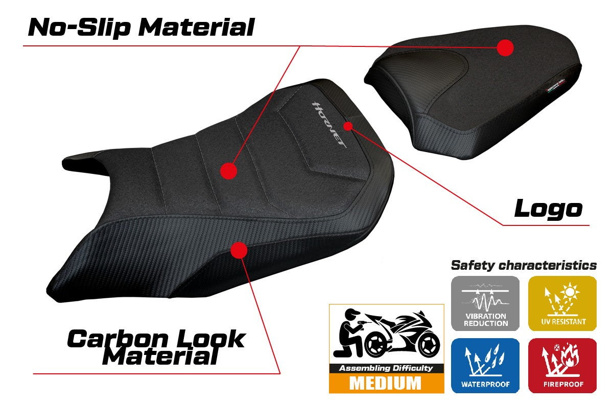 Honda CB 500 Hornet 2024-2025 Seat Cover Tappezzeria Ultragrip Black