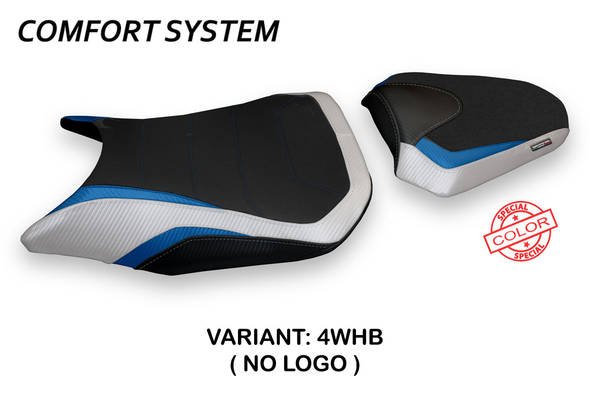 Honda CB500F 2016-2023 Seat Cover Tappezzeria Italia Comfort in White and Blue