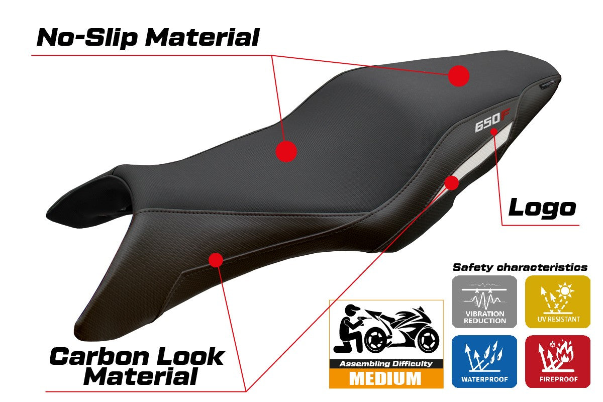 Honda CB650F 2014 2015 2016 2017 2018 Seat Cover Tappezzeria White Black