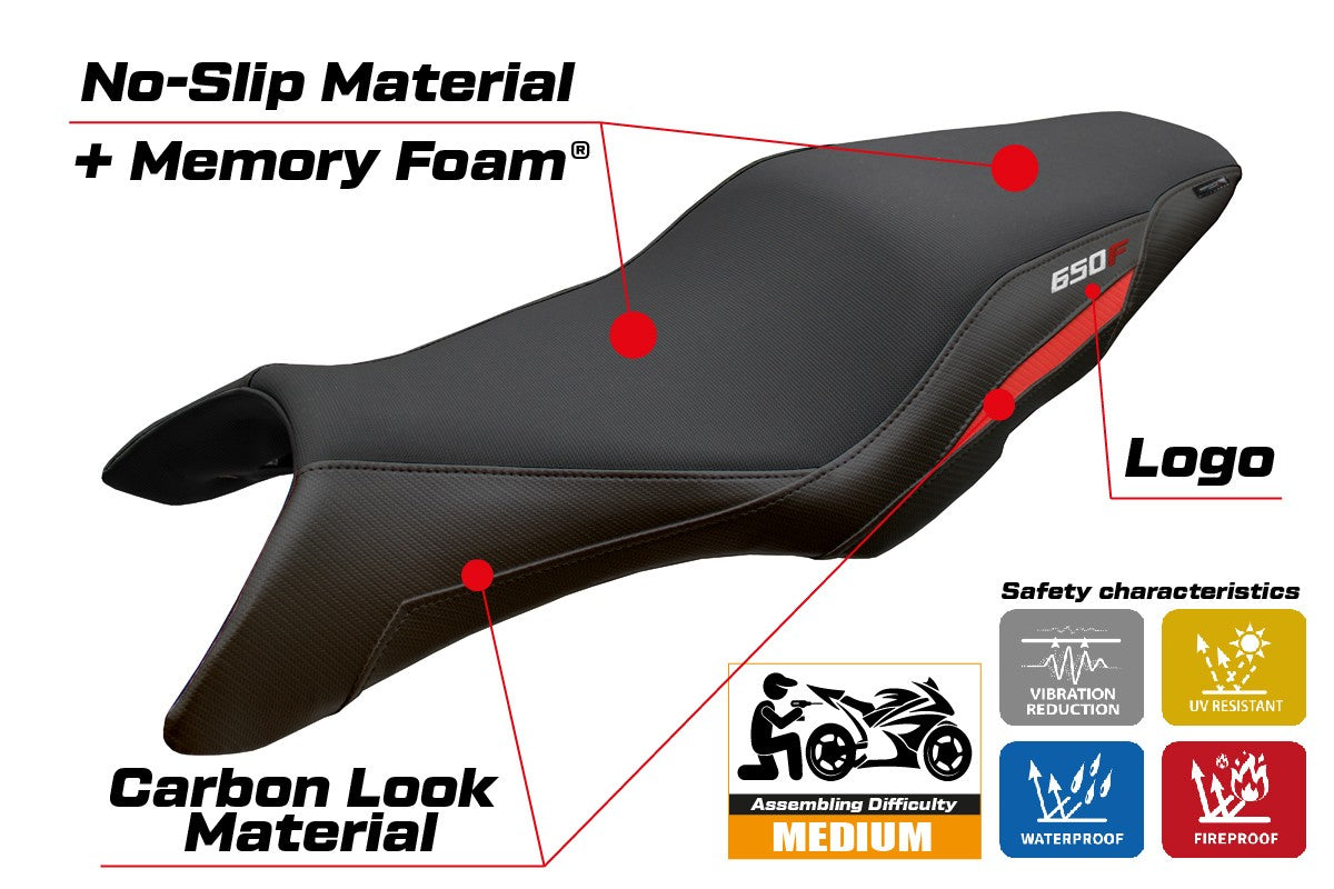 Honda CB650F 2014 2015 2016 2017 2018 Seat Cover Tappezzeria Comfort Red Black