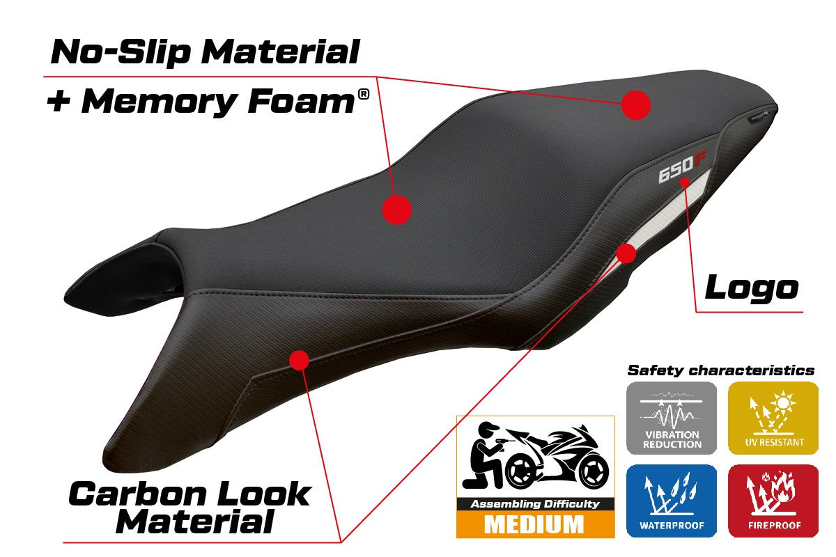 Honda CB650F 2014 2015 2016 2017 2018 Seat Cover Tappezzeria Comfort White Black