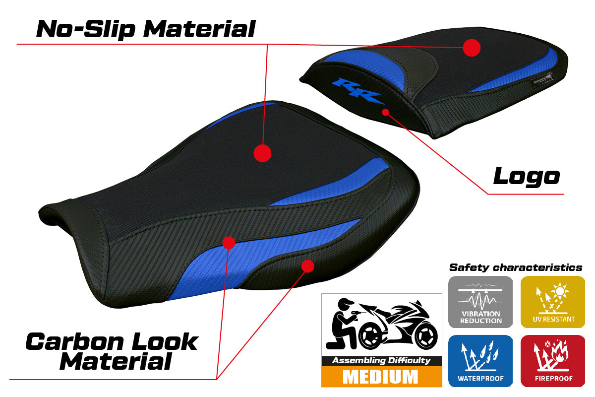 Honda CBR 600 RR 2007-2022 2023 2024 Seat Cover Tappezzeria Blue Black
