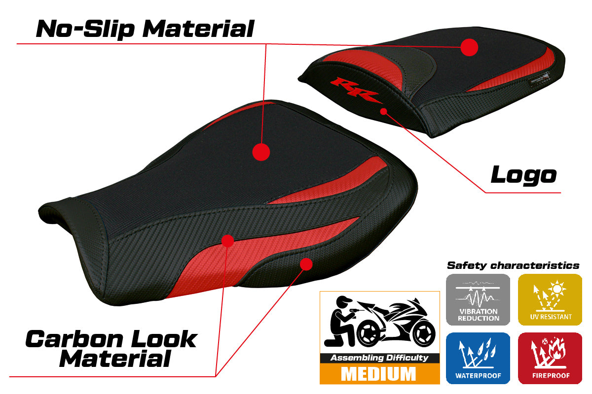 Honda CBR 600 RR 2007-2022 2023 2024 Seat Cover Tappezzeria Red Black