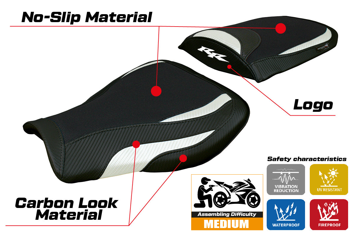 Honda CBR 600 RR 2007-2022 2023 2024 Seat Cover Tappezzeria White Black