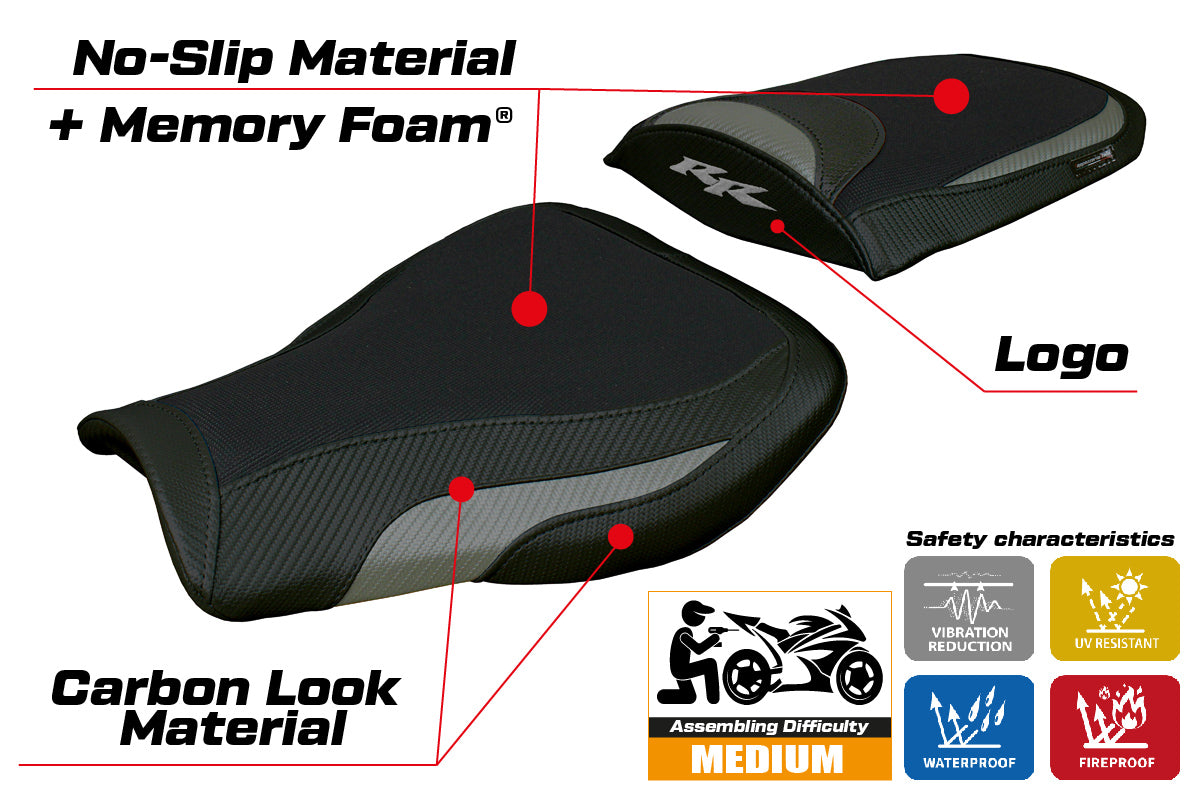 Honda CBR 600 RR 2007-2022 2023 2024 Seat Cover Tappezzeria Comfort Grey Black