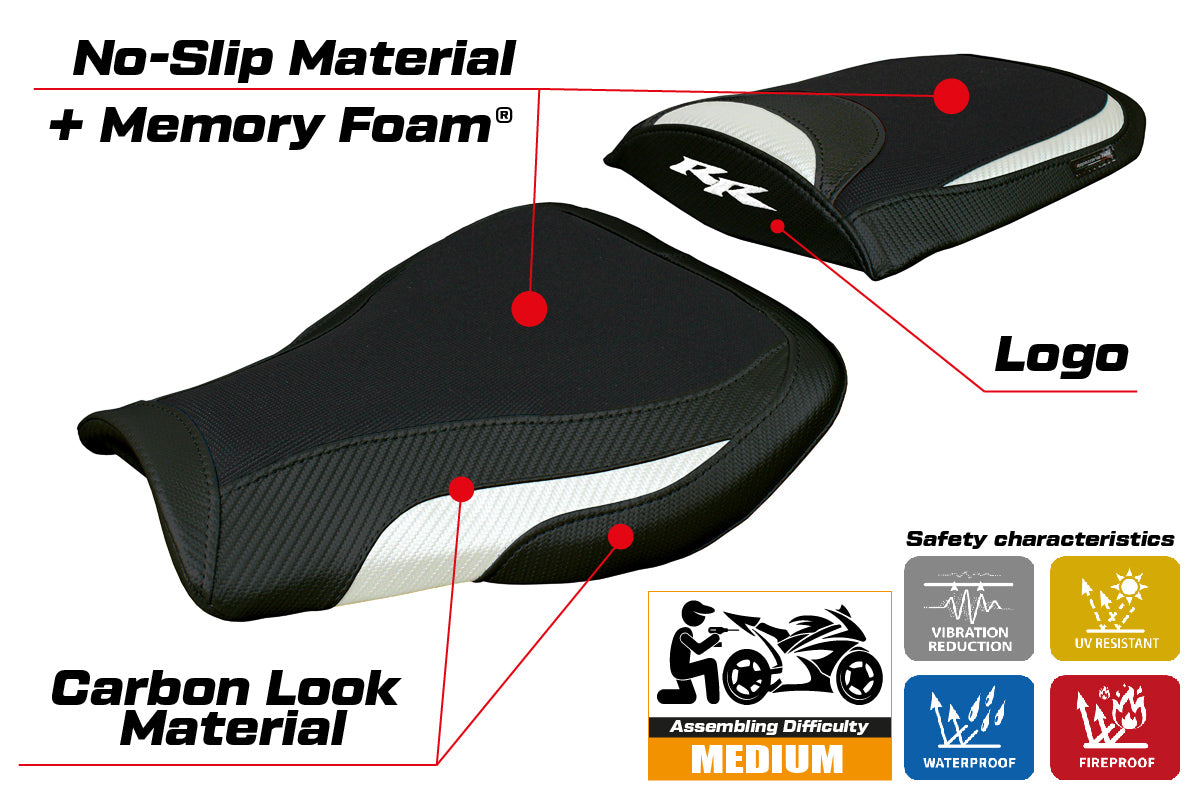 Honda CBR 600 RR 2007-2022 2023 2024 Seat Cover Tappezzeria Comfort White Black