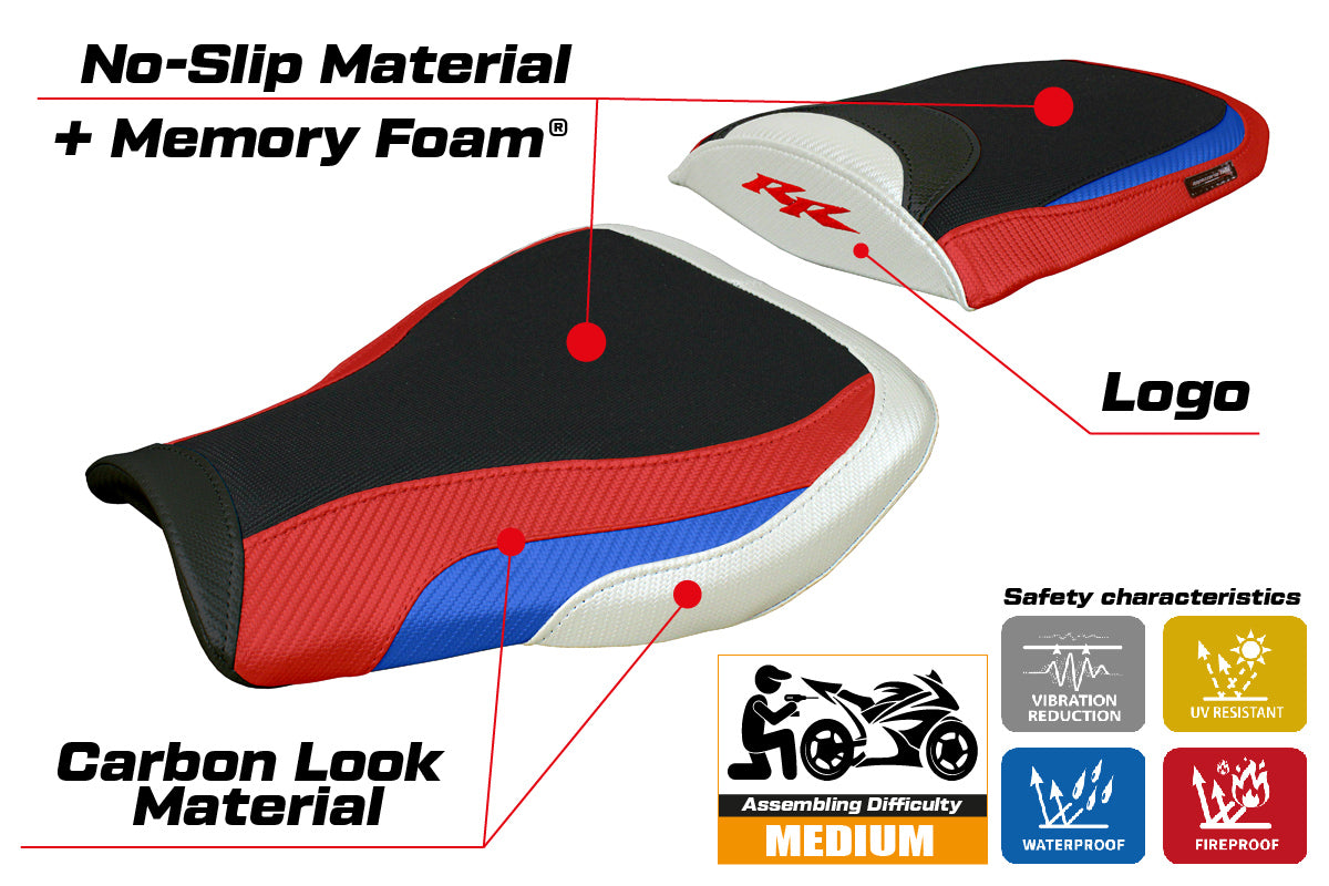 Honda CBR 600 RR 2007-2023 2024 Seat Cover Tappezzeria Comfort White Red Blue