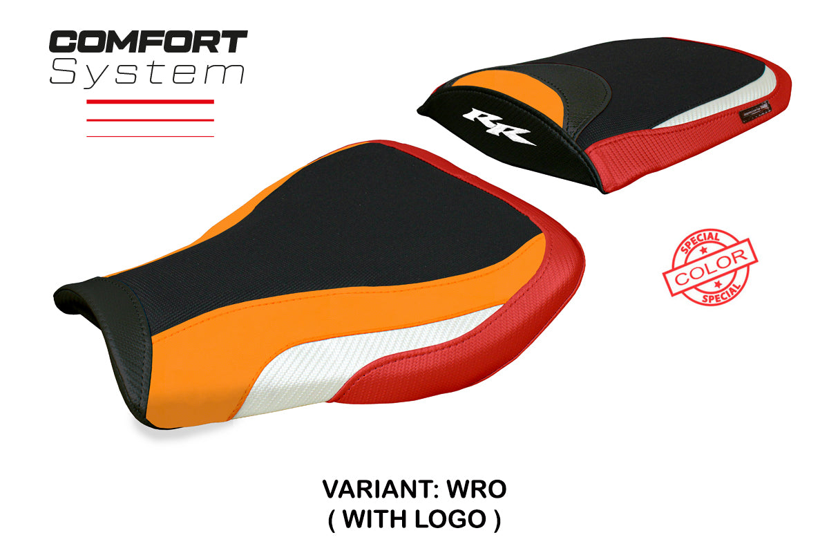 Honda CBR 600 RR 2007-2023 2024 Seat Cover Tappezzeria Comfort White Red Orange