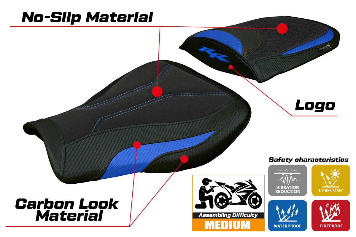 Honda CBR 600 RR 2007-2022 2023 2024 Seat Cover Tappezzeria Ultragrip Blue Black