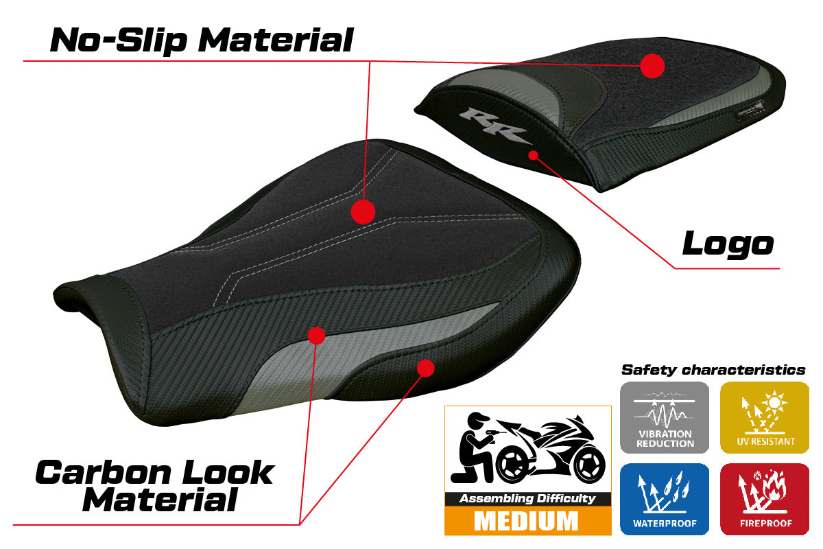 Honda CBR 600 RR 2007-2022 2023 2024 Seat Cover Tappezzeria Ultragrip Grey Black