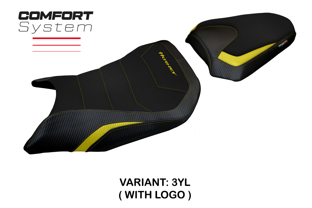 Honda CB750 Hornet 2023-2025 Seat Cover Tappezzeria Italia Comfort in Yellow and Black