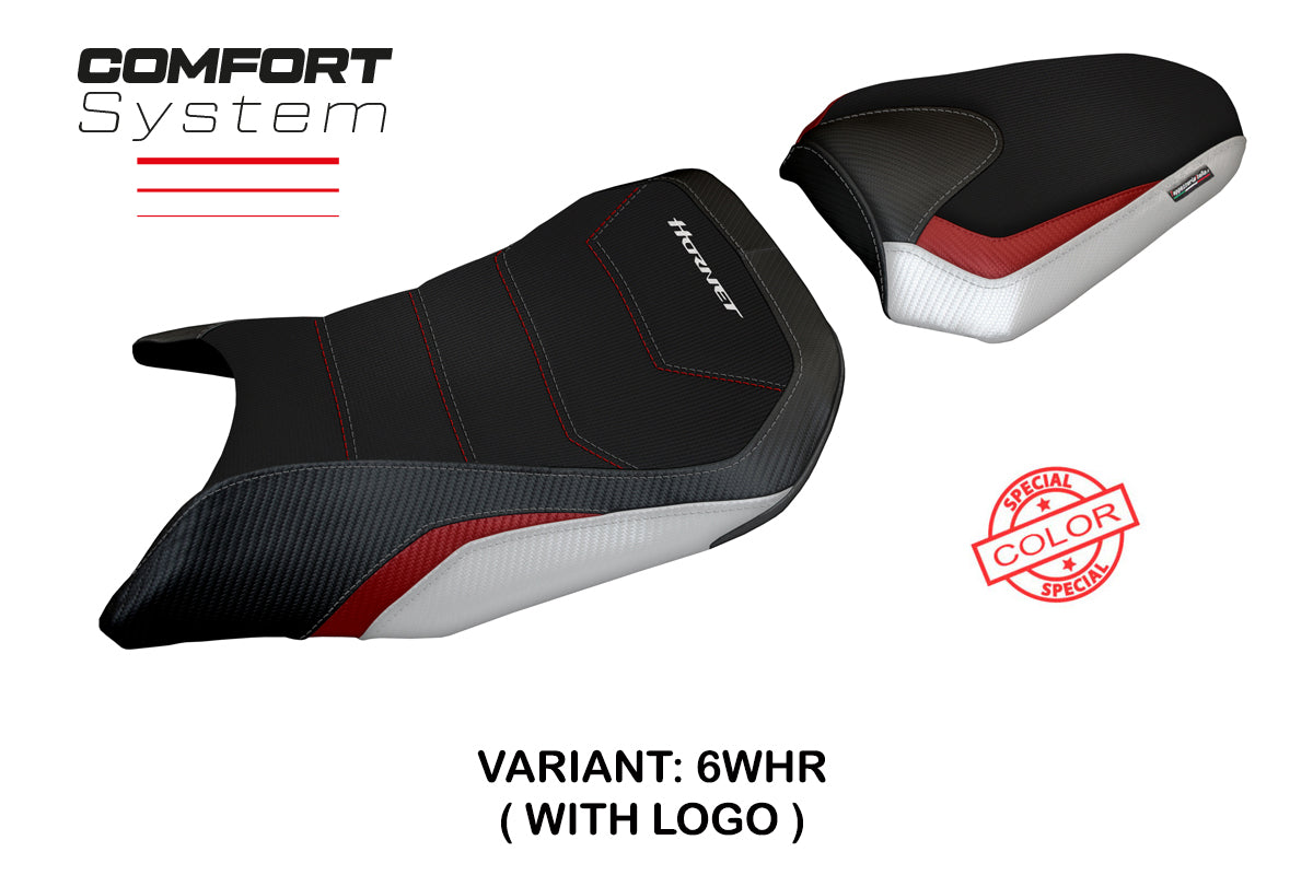 Honda CB750 Hornet 2023-2025 Seat Cover Tappezzeria Italia Comfort in White, Red and Black