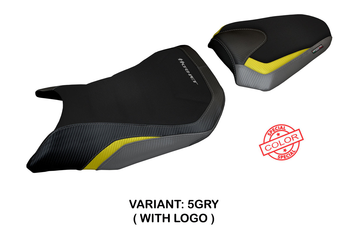 Honda CB750 Hornet 2023-2025 Seat Cover Tappezzeria Italia in Grey, Yellow and Black