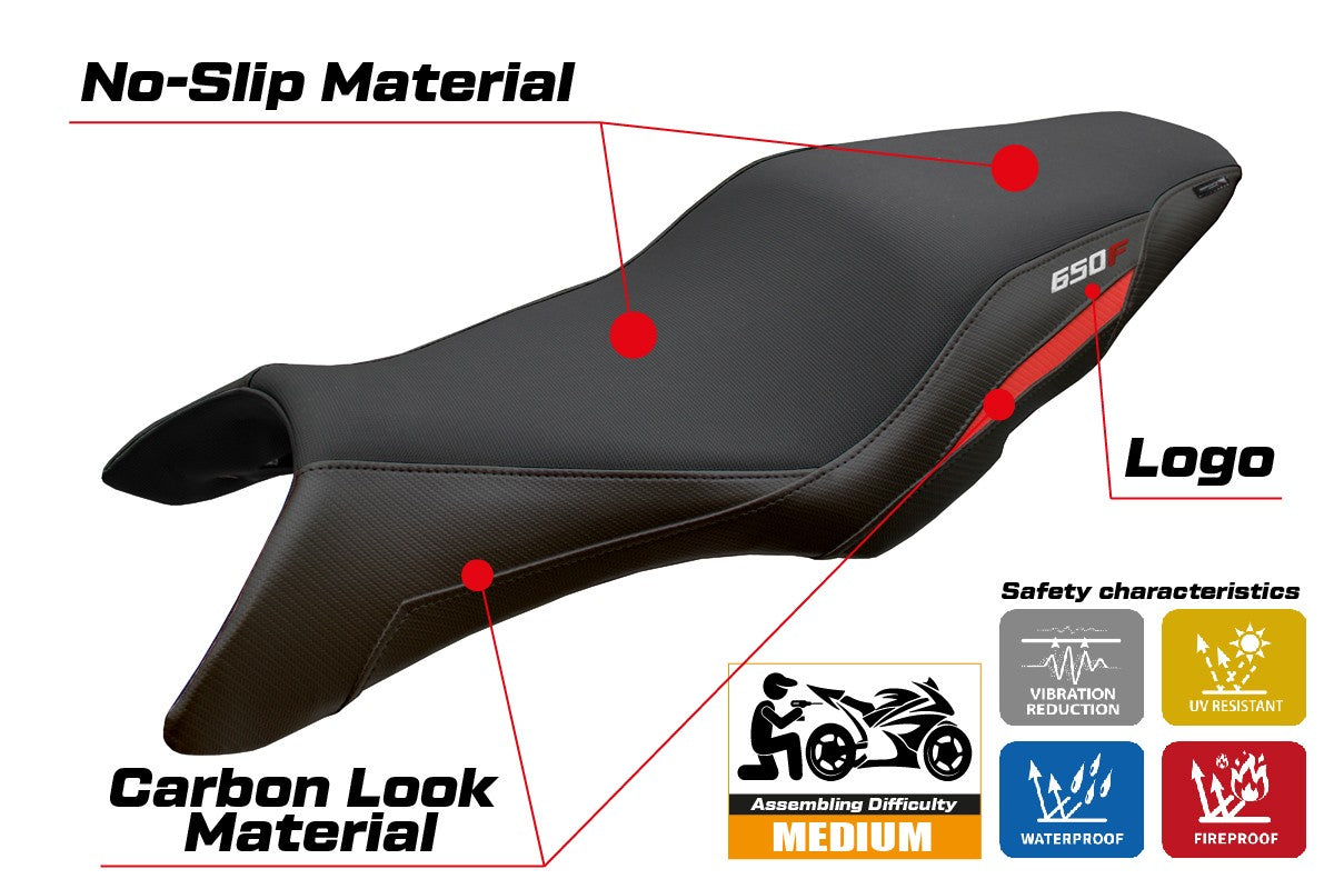 Honda CBR650F 2014 2015 2016 2017 2018 Seat Cover Tappezzeria Red Black